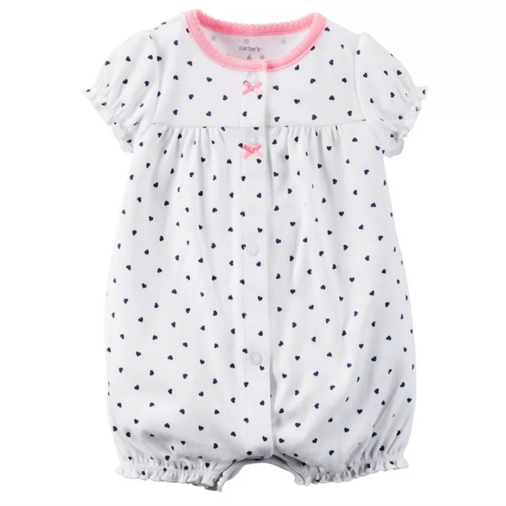 Carters Baby Girls Dotted Heart Romper